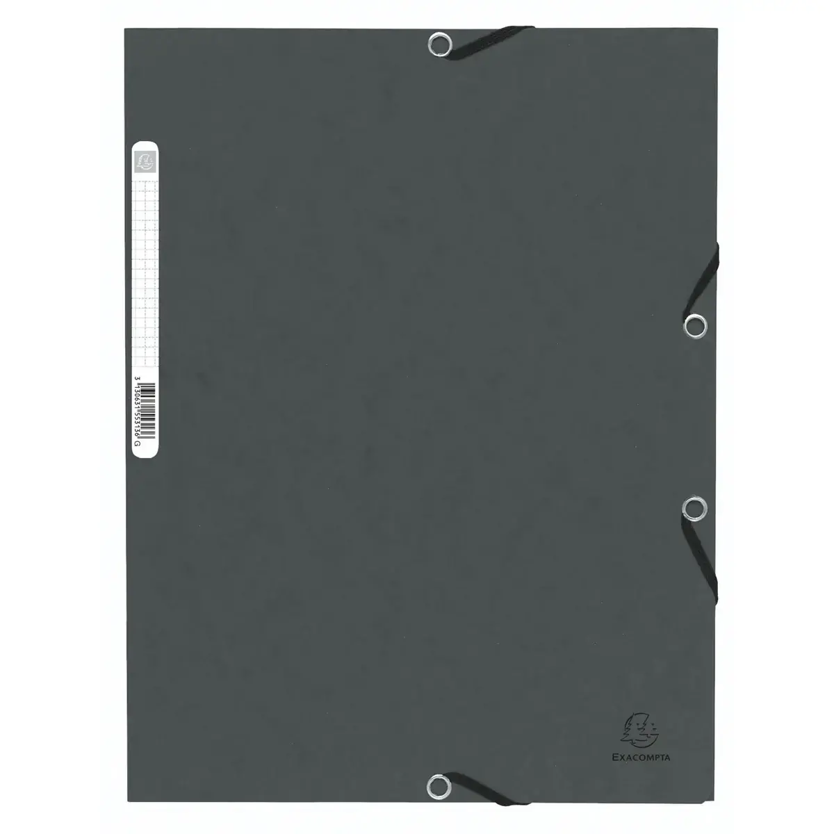Chemise &agrave; &eacute;lastique 3 rabats carte lustr&eacute;e 355gm&sup2; - A4 - Gris - EXACOMPTA 