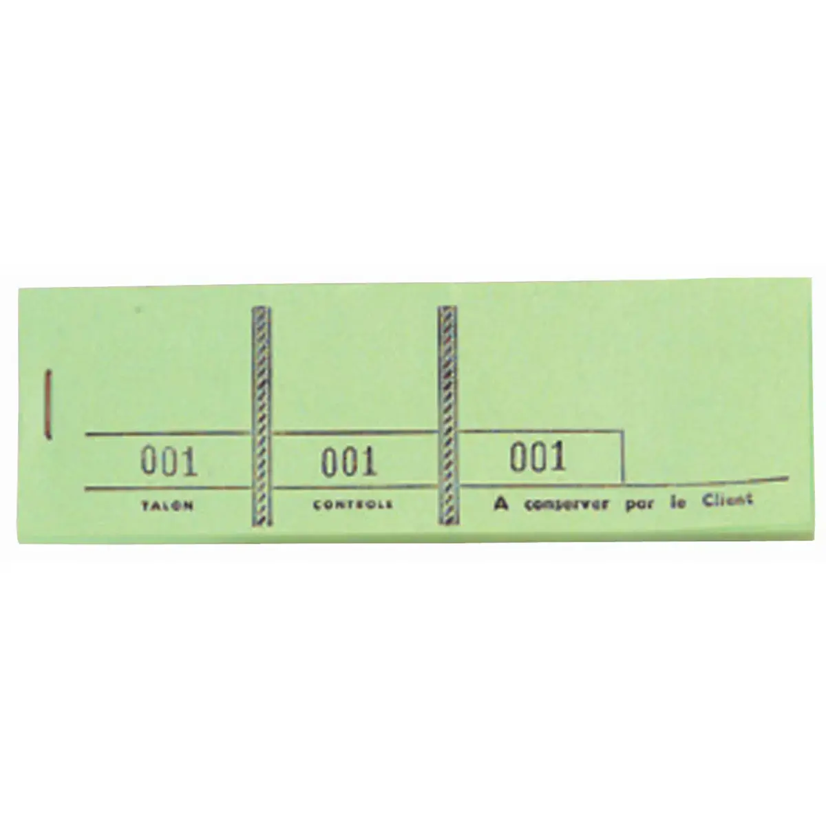 Bloc passe-partout 100 feuillets numérotés de 3 volets - Format 4,8x15 cm - Vert - EXACOMPTA