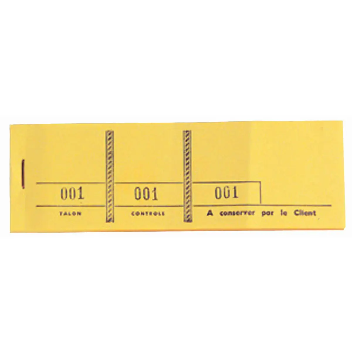 Bloc passe-partout 100 feuillets num&eacute;rot&eacute;s de 3 volets - Format 4,8x15 cm - Jaune - EXACOMPTA 