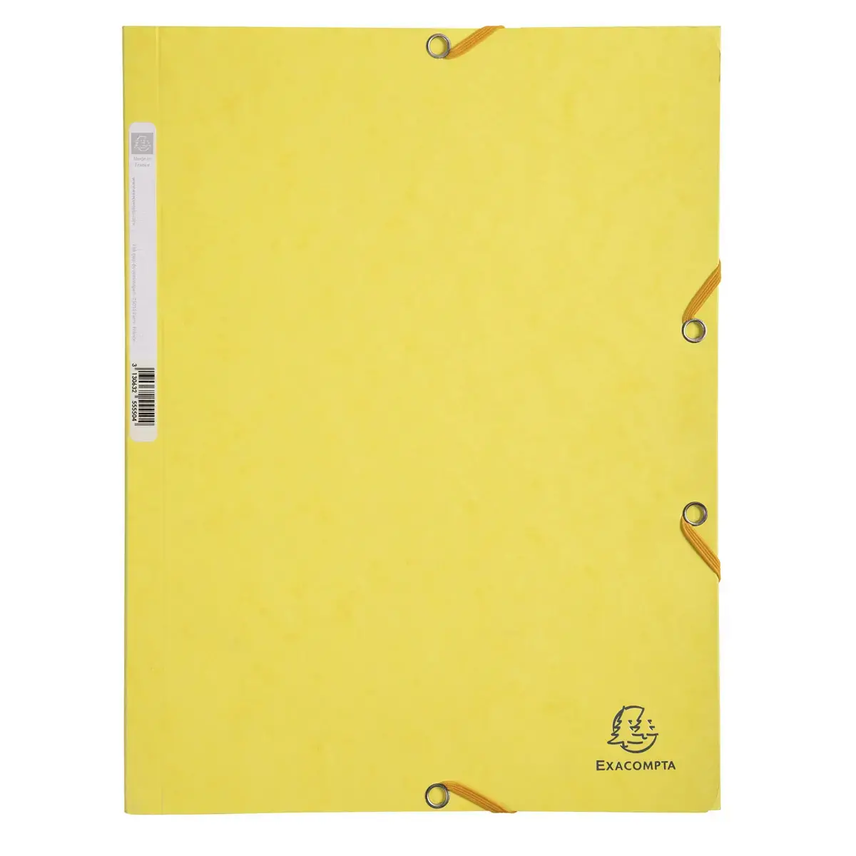 Chemise 3 rabats à élastiques carte lustrée 400g/m2 - A4 - Jaune citron - EXACOMPTA