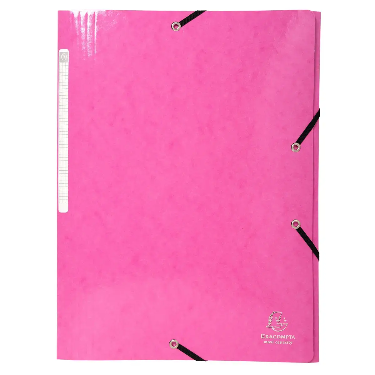 Chemise à élastiques 3 rabats Maxi capacity carte lustrée pelliculée 425gm² Iderama A4 - Rose - EXACOMPTA