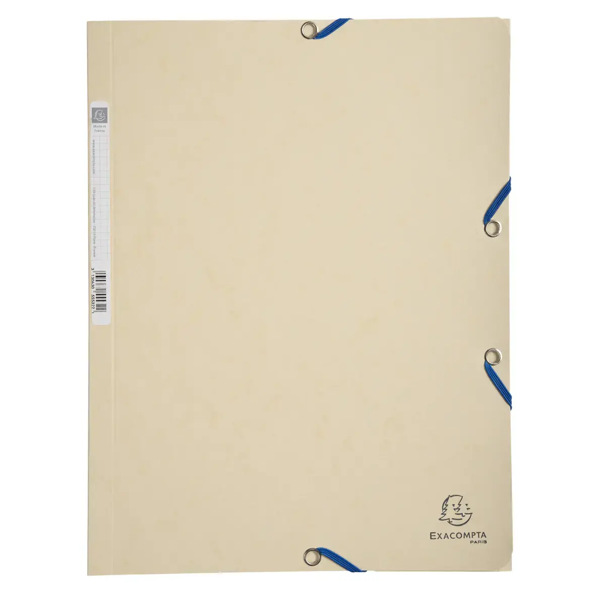 Chemise 3 rabats à élastiques carte lustrée 400g/m2 - A4 - Ivoire - EXACOMPTA