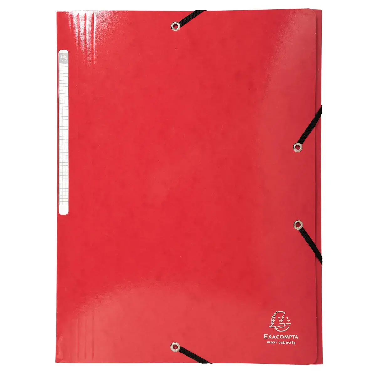 Chemise à élastiques 3 rabats Maxi capacity carte lustrée pelliculée 425gm² Iderama A4 - Rouge - EXACOMPTA