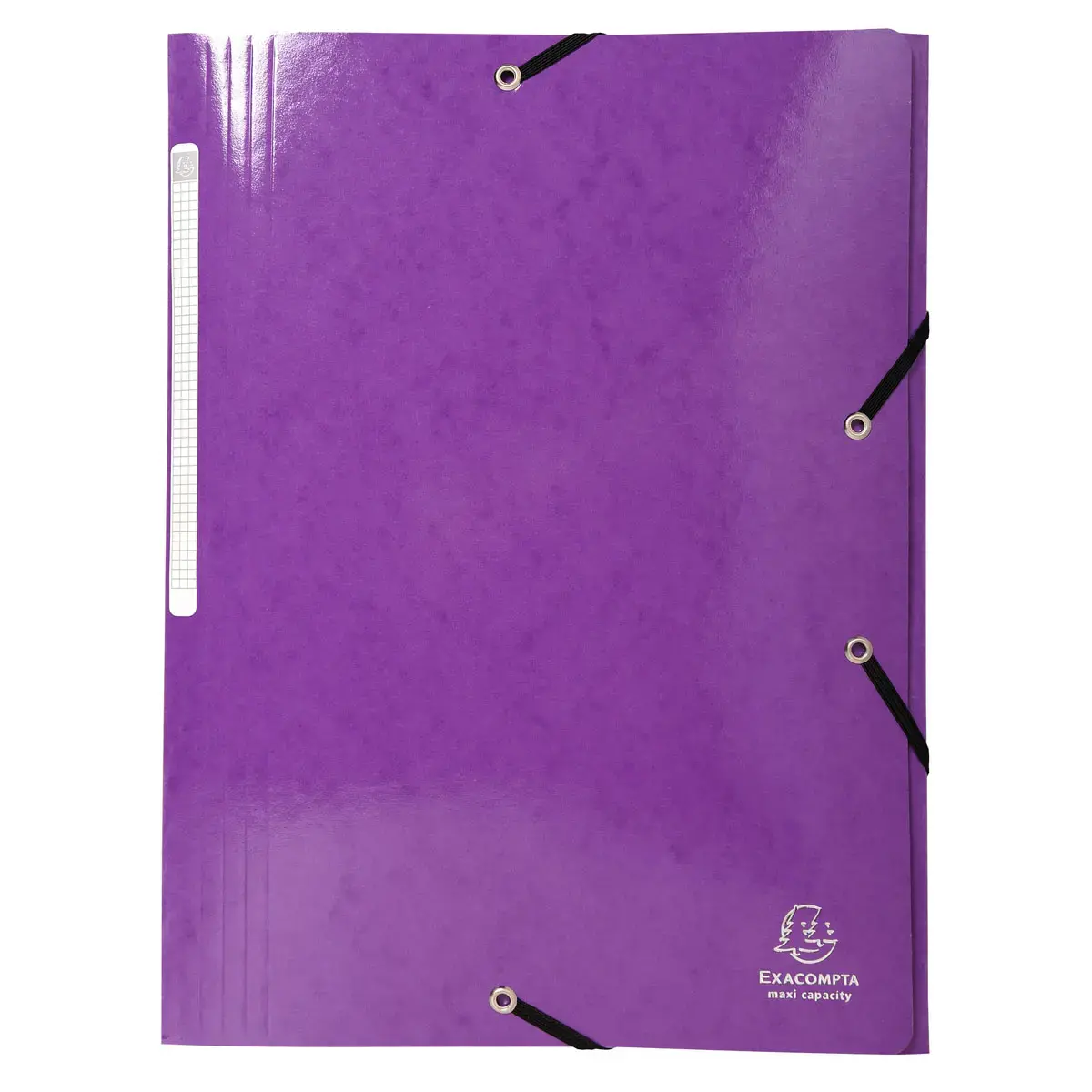 Chemise à élastiques 3 rabats Maxi capacity carte lustrée pelliculée 425gm² Iderama A4 - Violet - EXACOMPTA