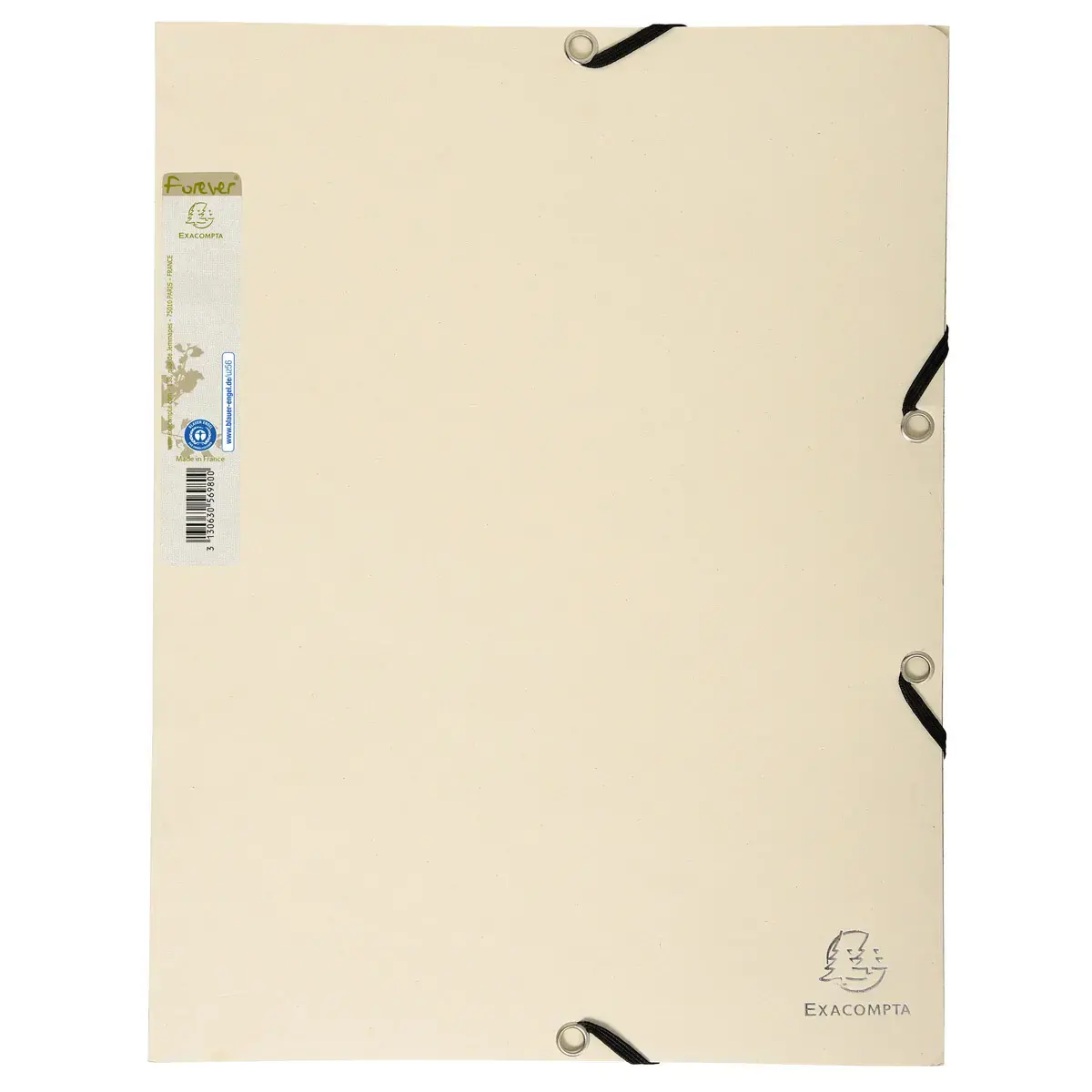 Chemise 3 rabats à élastique carte recyclée 380g/m2 Forever - A4 - Sable - EXACOMPTA