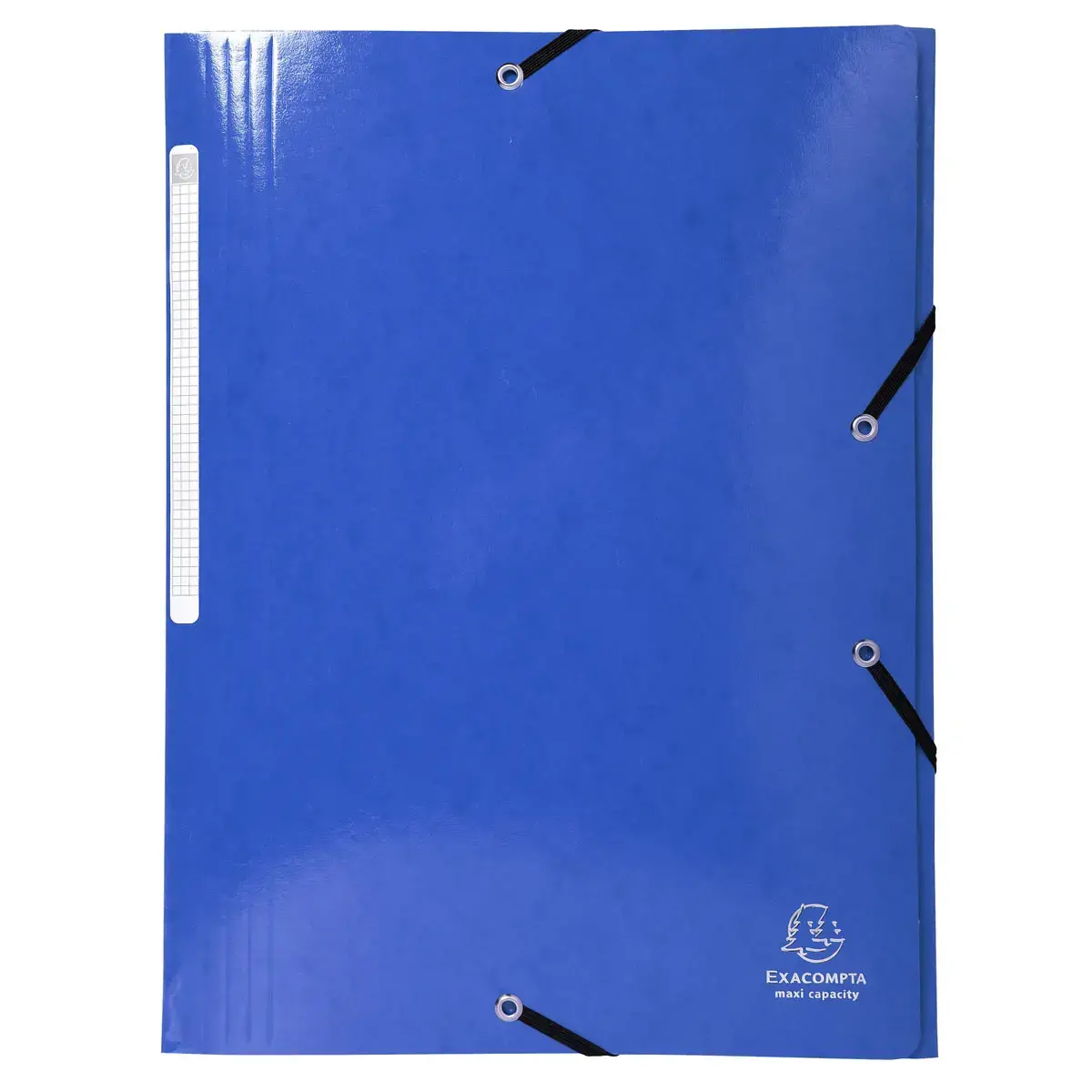 Chemise à élastiques 3 rabats Maxi capacity carte lustrée pelliculée 425gm² Iderama A4 - Bleu foncé - EXACOMPTA