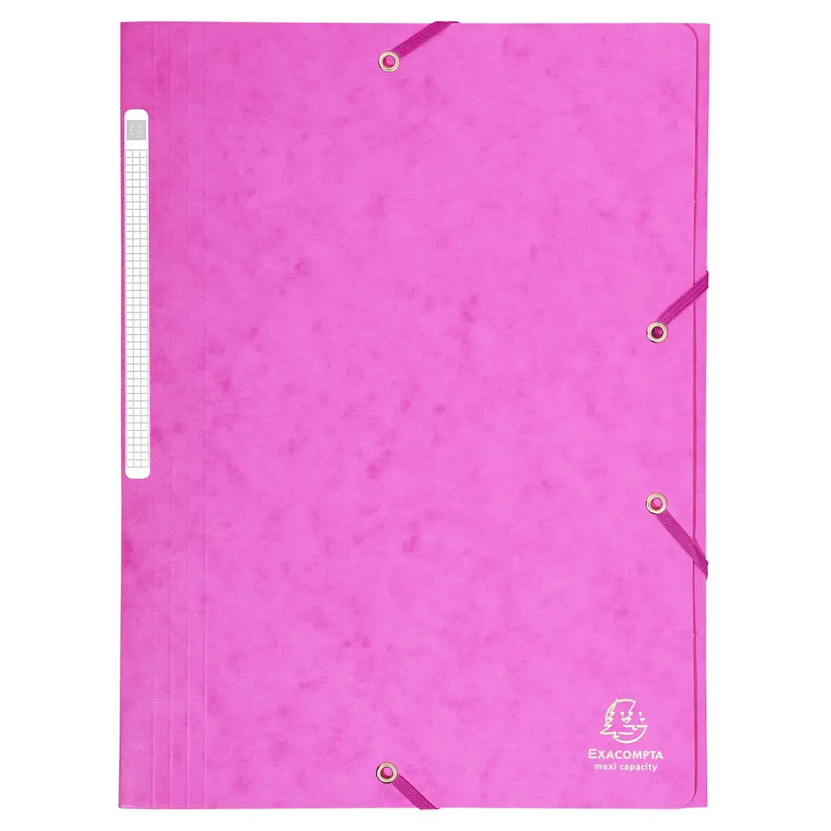 Chemise &agrave; &eacute;lastiques Maxi capacity carte lustr&eacute;e 425gm&sup2; - A4 - Rose - EXACOMPTA 