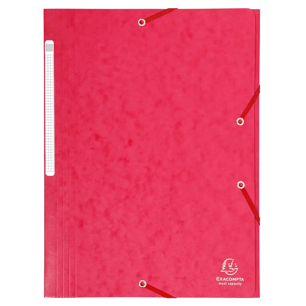 Chemise à élastiques Maxi capacity carte lustrée 425gm² - A4 - Rouge - EXACOMPTA