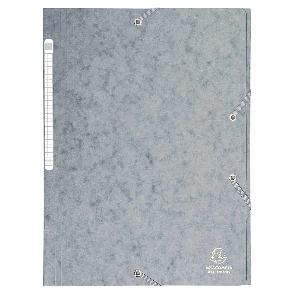 Chemise à élastiques Maxi capacity carte lustrée 425gm² - A4 - Gris - EXACOMPTA