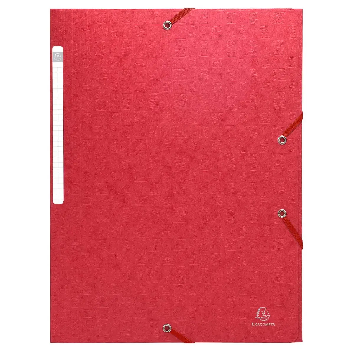 Chemises à élastiques carte lustrée 3 rabats monobloc - Rouge - EXACOMPTA