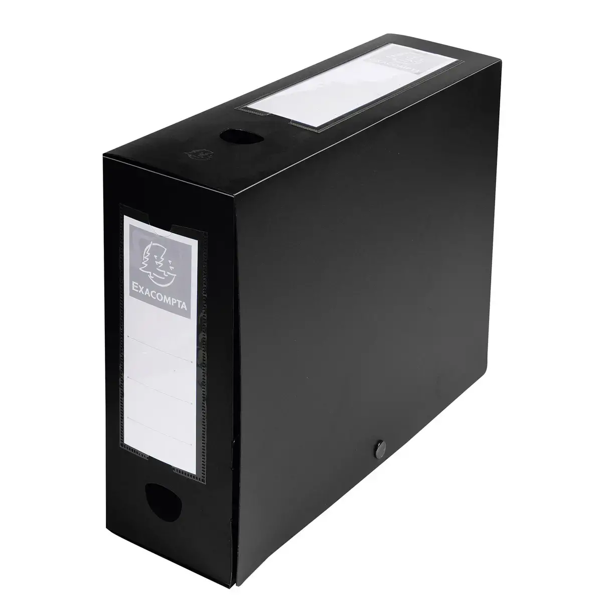 Boite de classement &agrave; pression Dos 100mm polypropyl&egrave;ne 7/10e Opaque - A4 - Noir - EXACOMPTA 
