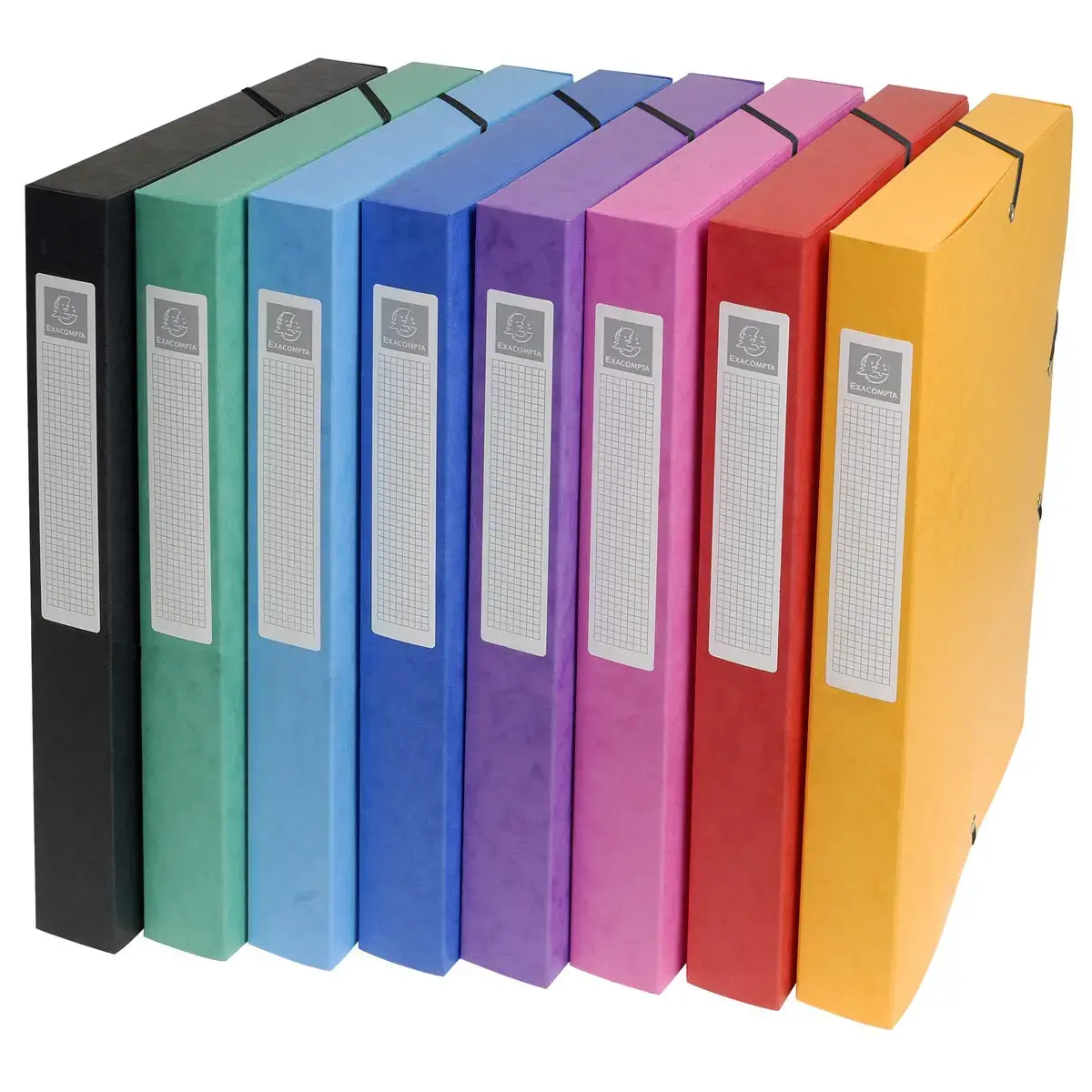 Boite de classement Exabox Dos 25mm Carte lustr&eacute;e - A4 - Couleurs assorties - EXACOMPTA 