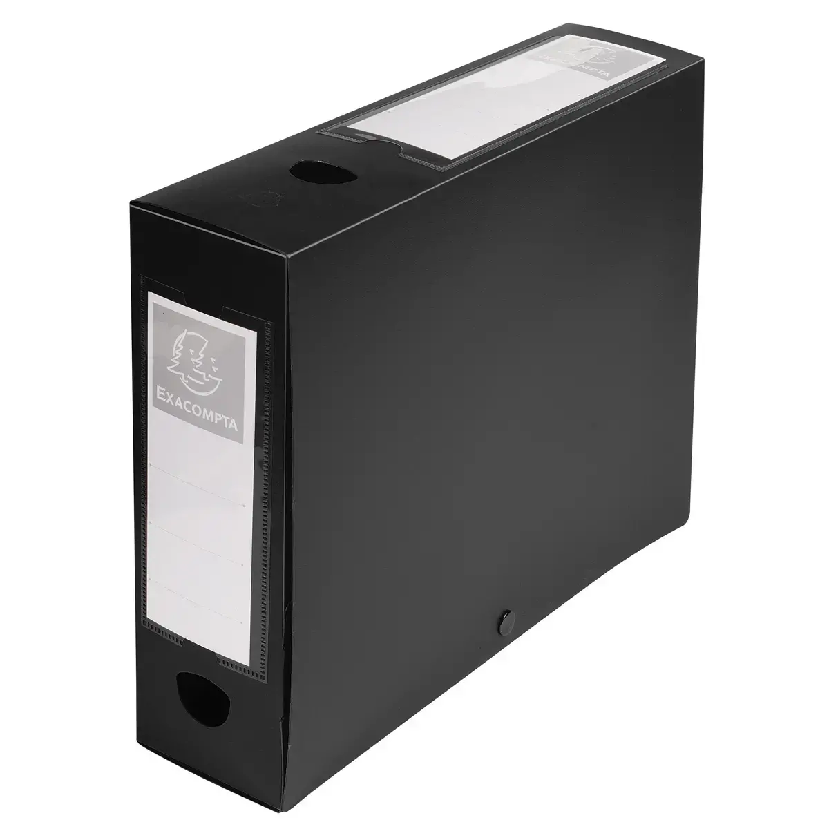 Boite de classement à pression Dos 80mm polypropylène 7/10e Opaque - A4 - Noir - EXACOMPTA