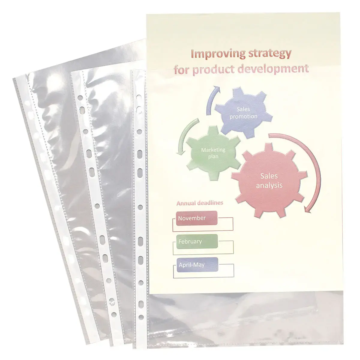 Sachet de 10 pochettes perforées polypropylène lisse 6/100e - A4 - Cristal - EXACOMPTA