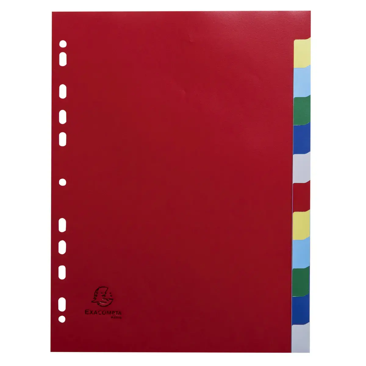 Intercalaires polypropyl&egrave;ne souple 12 positions - A4 - Couleurs assorties - EXACOMPTA 