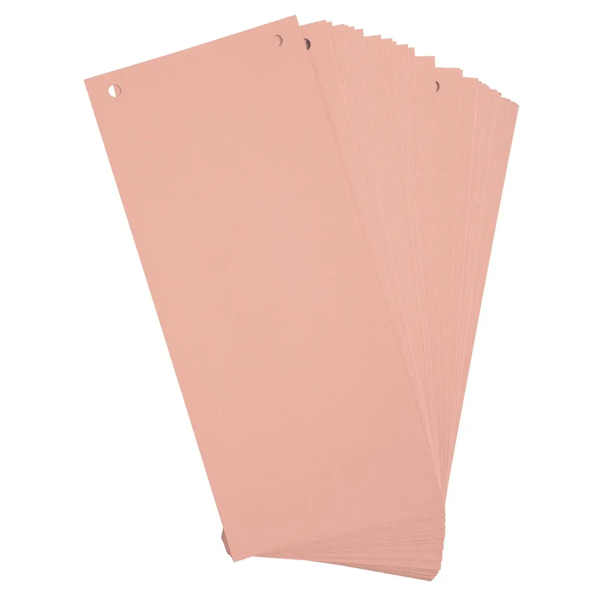 Paquet 100 fiches intercalaires horizontales unies perforées - 105x240mm - Rose - EXACOMPTA