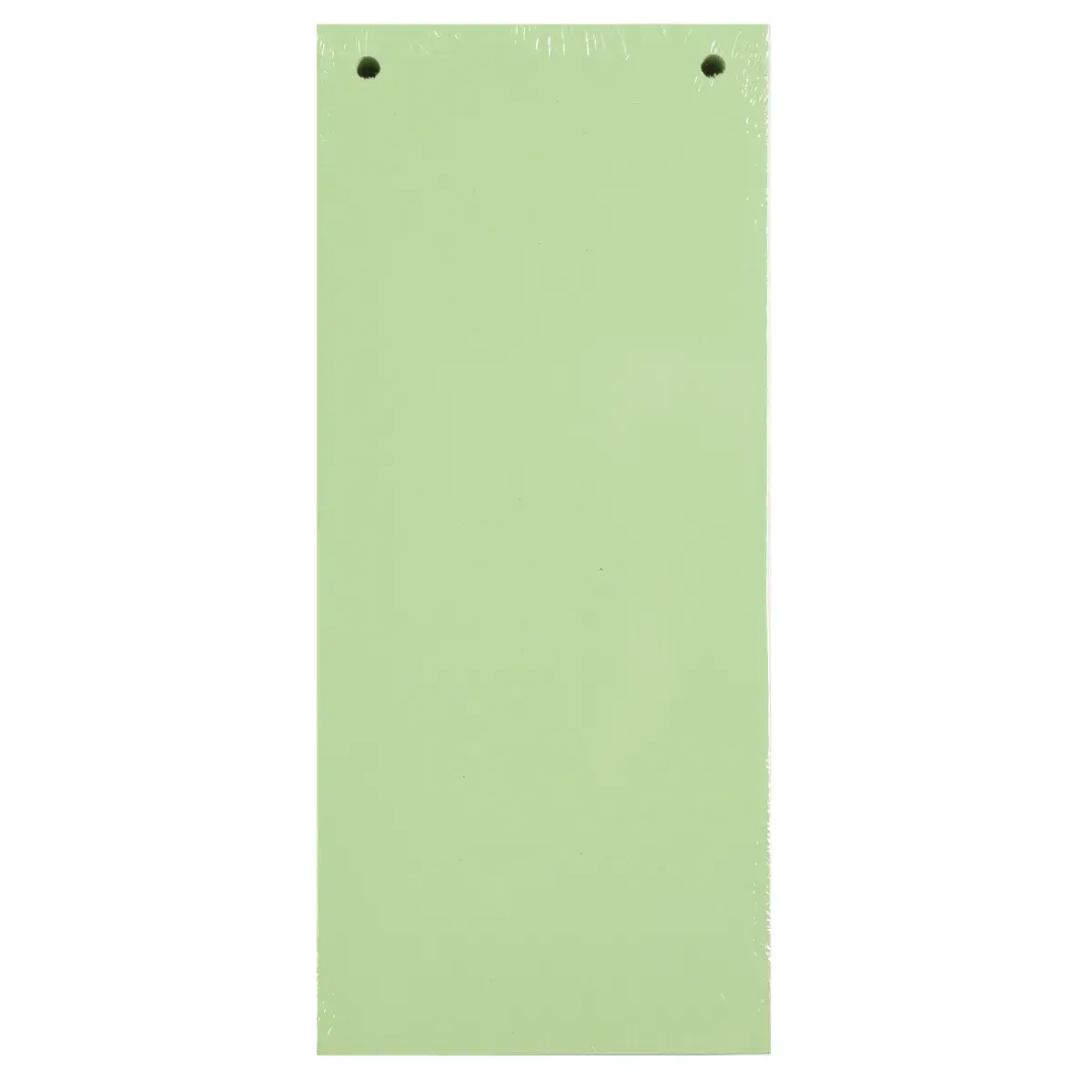 Paquet 100 fiches intercalaires horizontales unies perforées - 105x240mm - Vert - EXACOMPTA