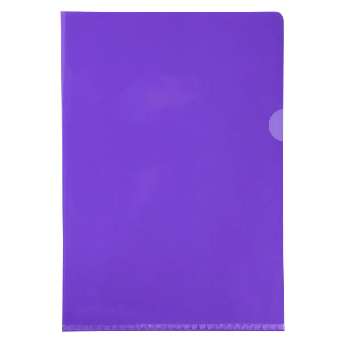 Sachet de 10 pochettes coin PVC lisse haute r&eacute;sistance 13/100e - A4 - Violet - Exacompta 