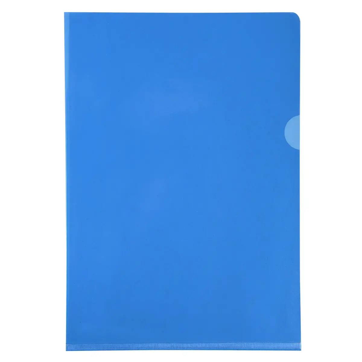Sachet de 10 pochettes coin PVC lisse haute r&eacute;sistance 13/100e - A4 - Bleu - Exacompta 