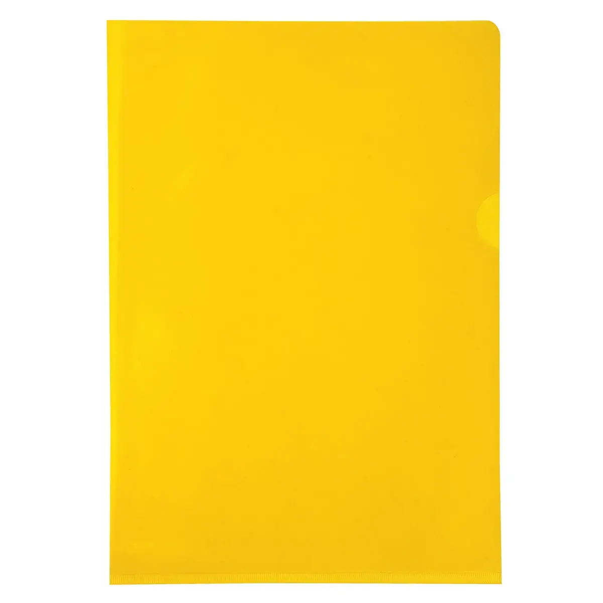 Sachet de 10 pochettes coin PVC lisse haute résistance 13/100e - A4 - Jaune - EXACOMPTA