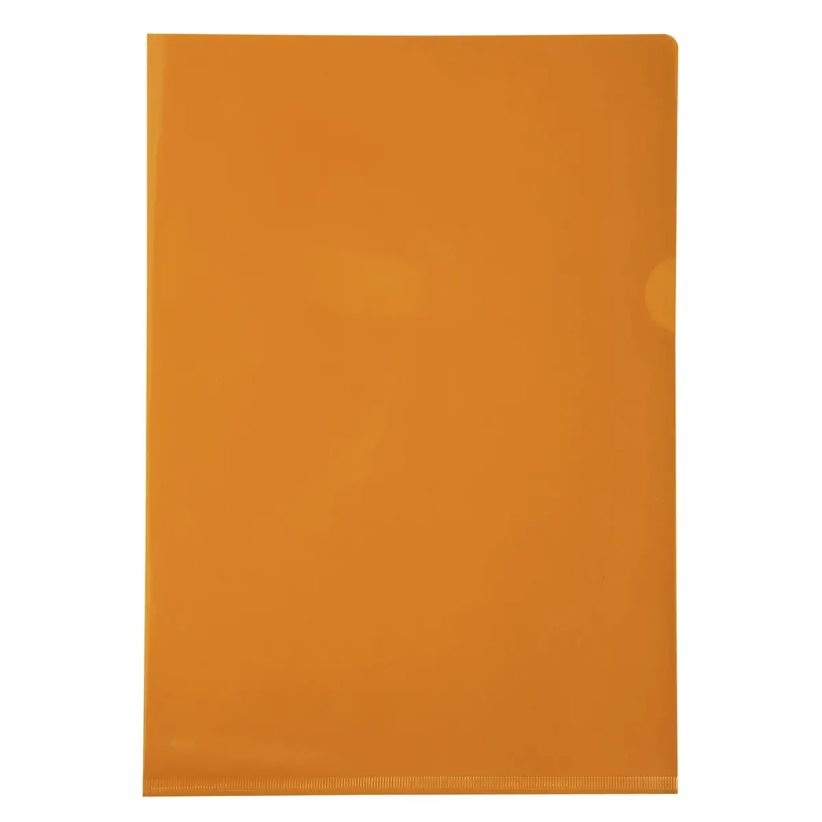 Etui carton de 100 pochettes coin PVC lisse haute r&eacute;sistance 13/100e - A4 - Orange - EXACOMPTA 