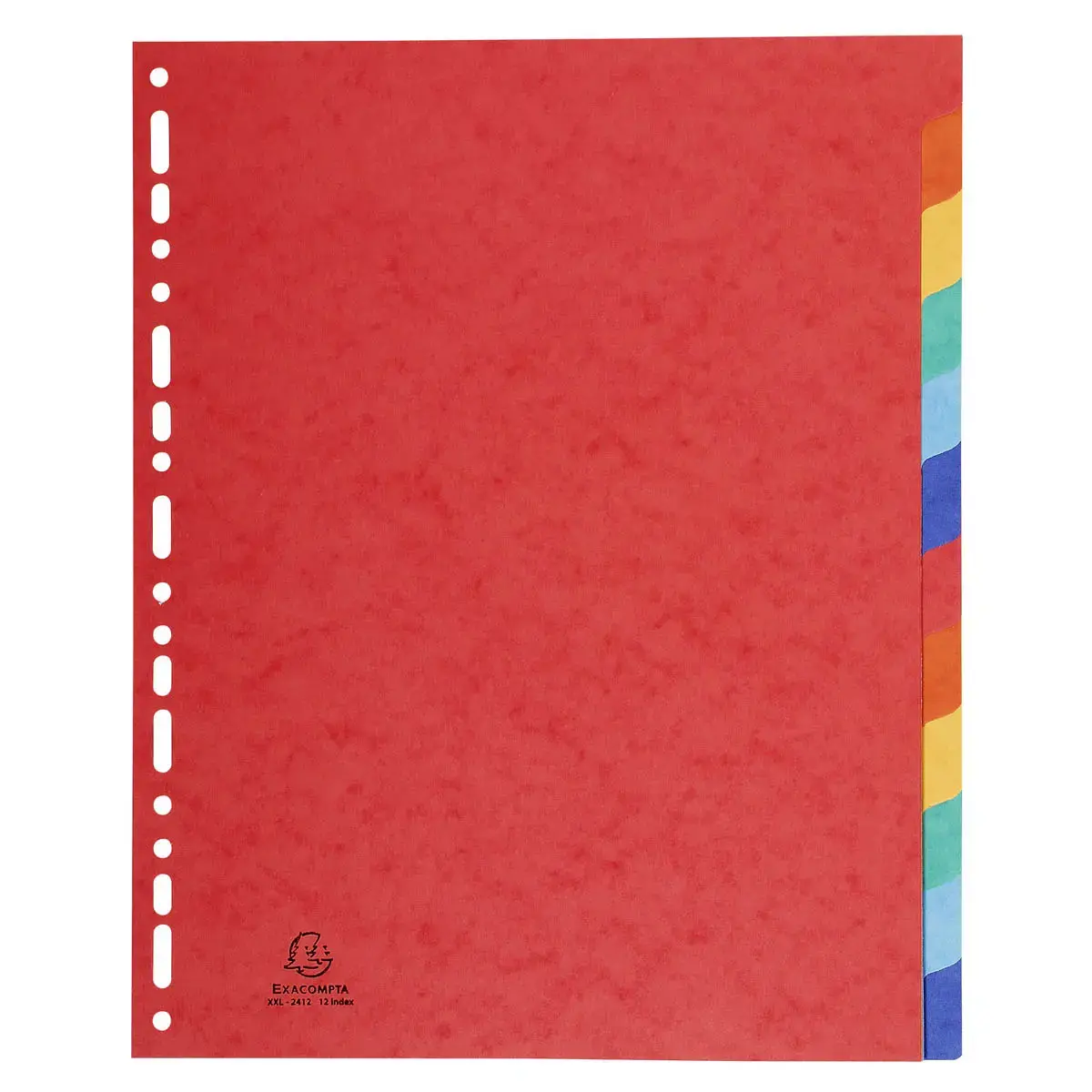 Intercalaires carte lustrée 400g 12 positions - A4 maxi - Couleurs assorties - EXACOMPTA