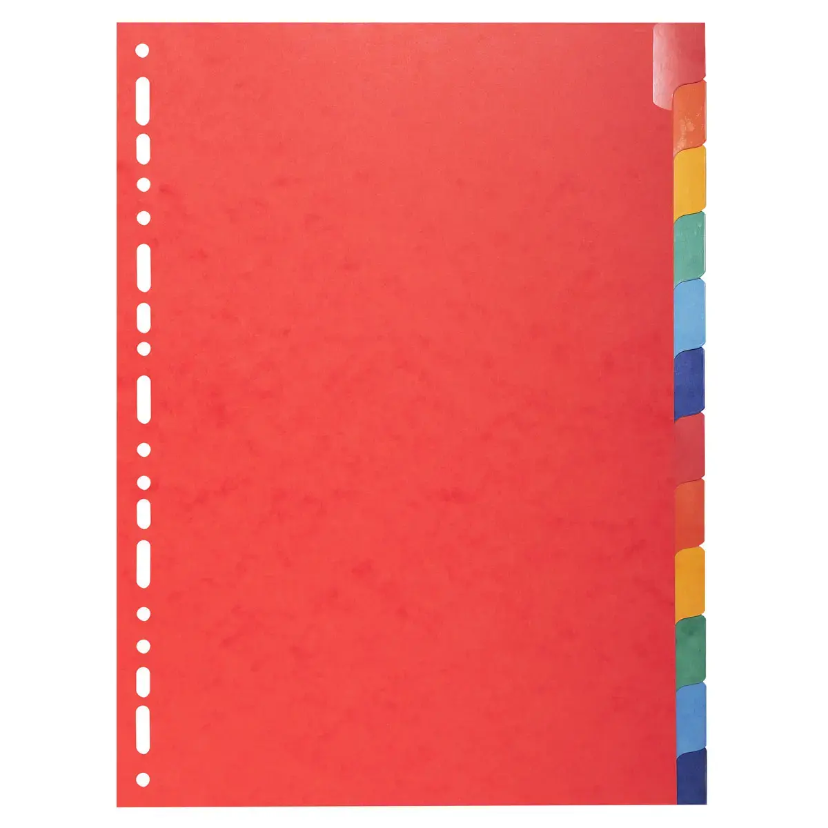 Intercalaires Carte lustr&eacute;e 225g avec onglets renforc&eacute;s - 12 positions - A4 - EXACOMPTA 