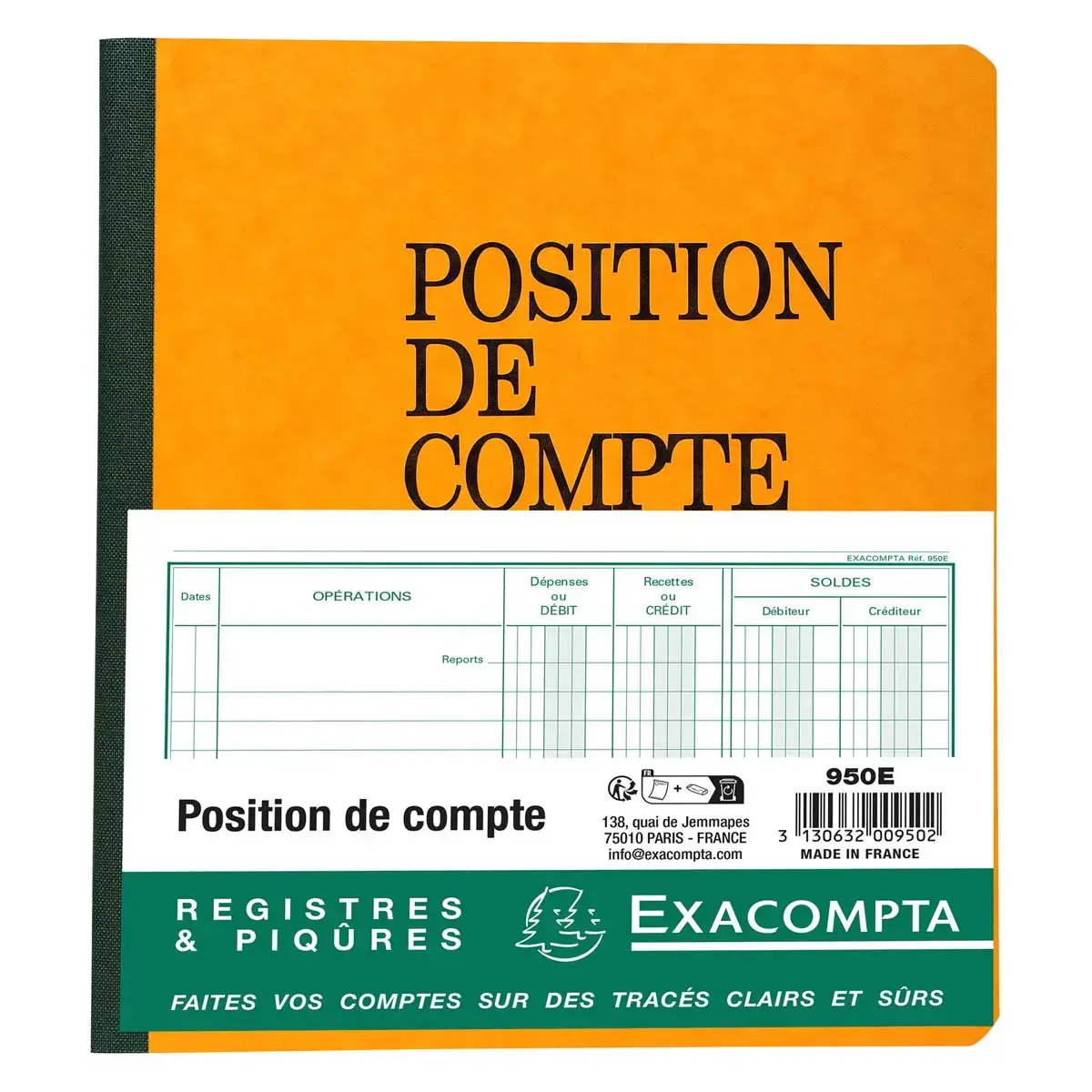 Piqûre position de compte 21x19cm 80 pages - EXACOMPTA