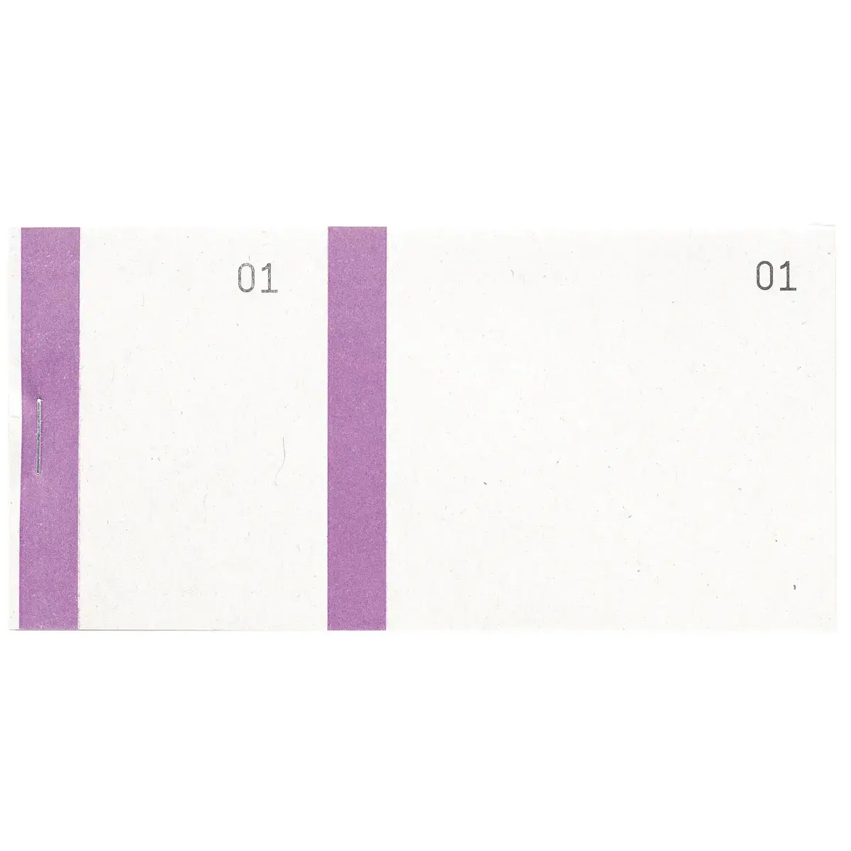 Bloc vendeur &agrave; bande couleur 100 feuillets double num&eacute;rotage - Format 6 ,6x13,5 cm - Violet - EXACOMPTA 