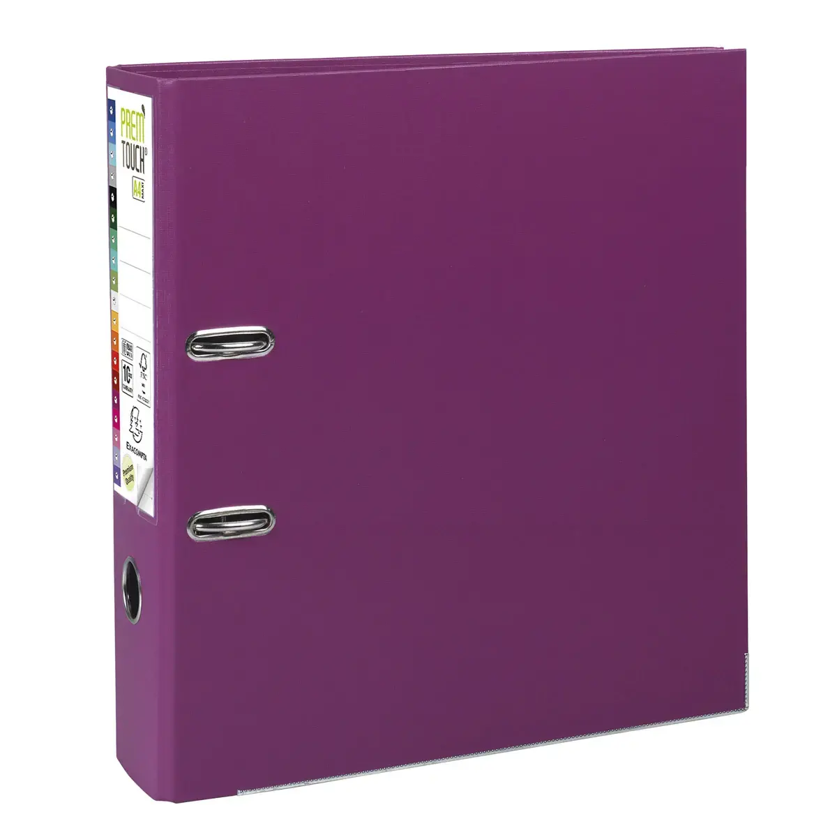 Classeur à levier Prem'Touch intérieur et extérieur en polypropylène - Dos 80mm - A4 maxi. - Fuchsia - EXACOMPTA
