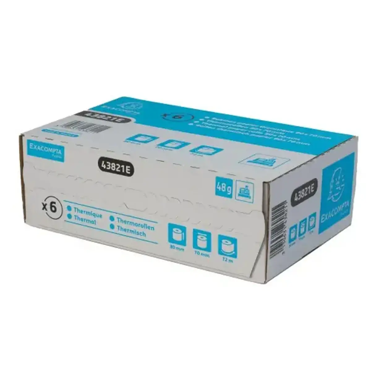Bobine pour tickets de caisse 80x80 mm - 1 pli thermique 55g/m2 sans BPA. - EXACOMPTA 