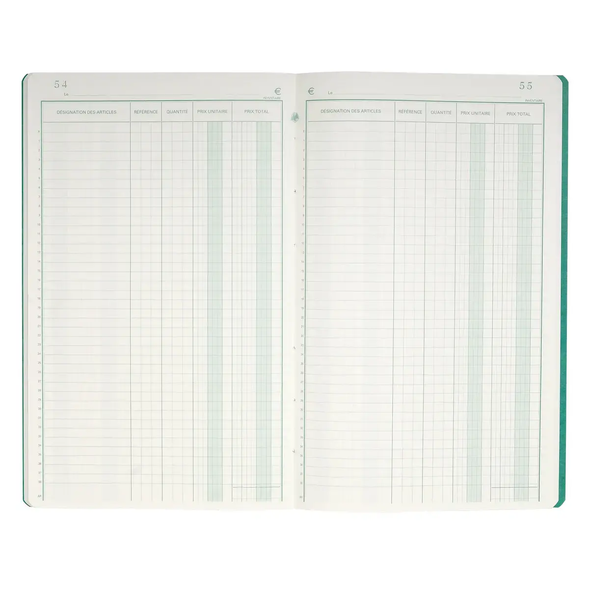 Piqûre 32x19,5cm Livre d'Inventaire 38 lignes 80 pages - EXACOMPTA
