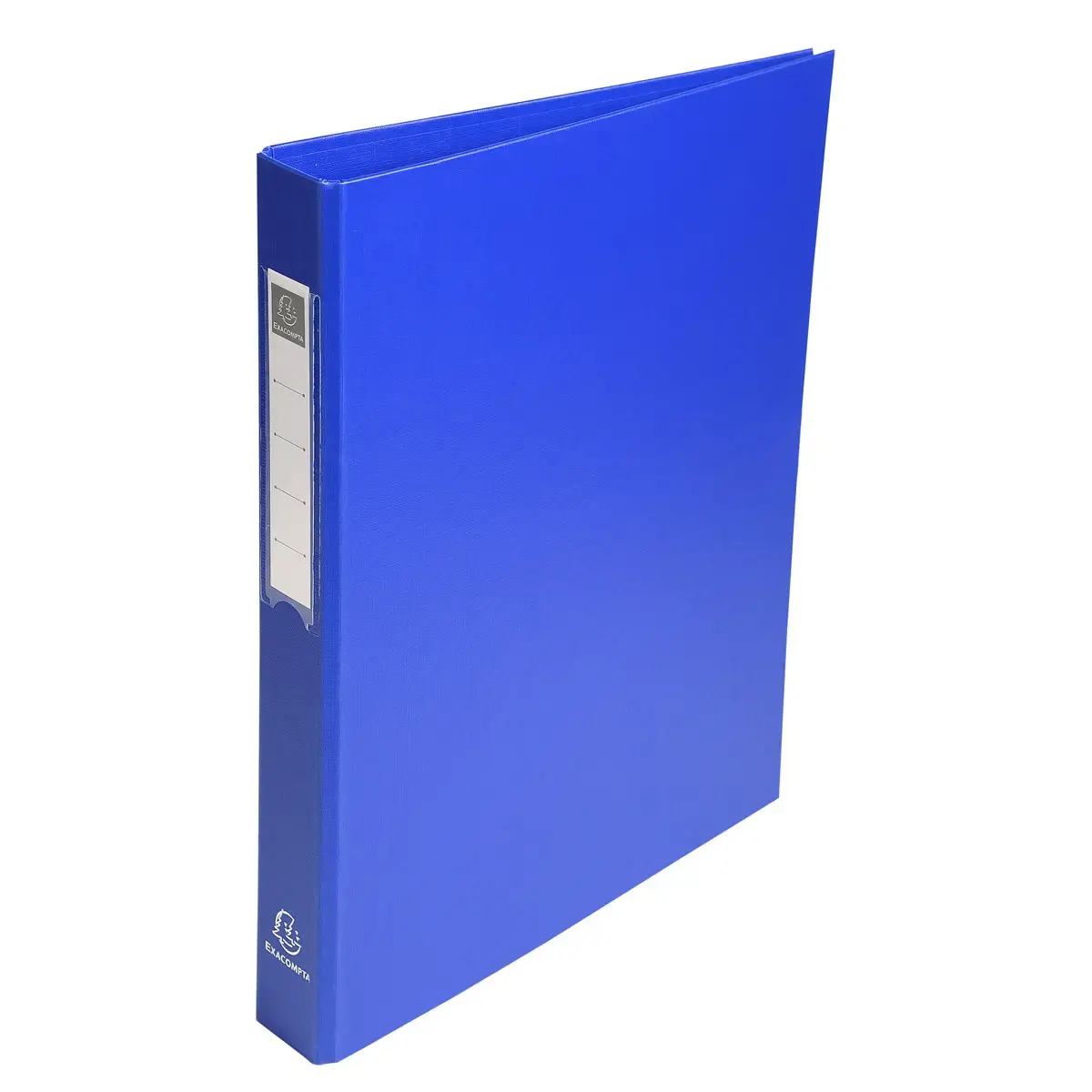 Classeur rembordé polypropylène 4 anneaux ronds de 25mm sur 3eme de couverture - Bleu - EXACOMPTA