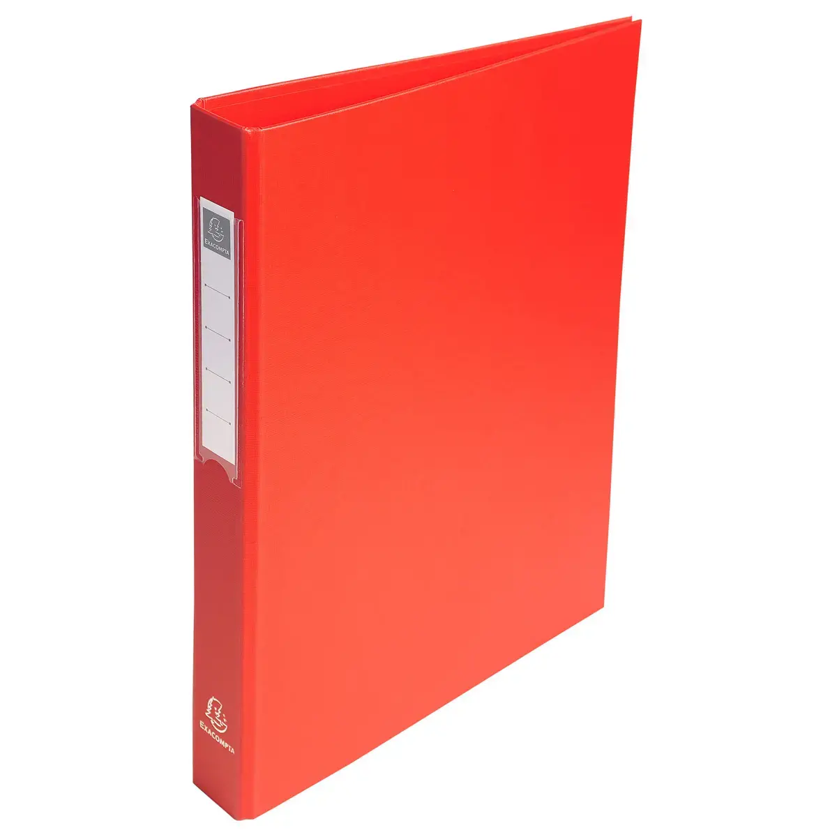 Classeur rembord&eacute; polypropyl&egrave;ne 4 anneaux ronds de 25mm sur 3eme de couverture - Rouge - EXACOMPTA 