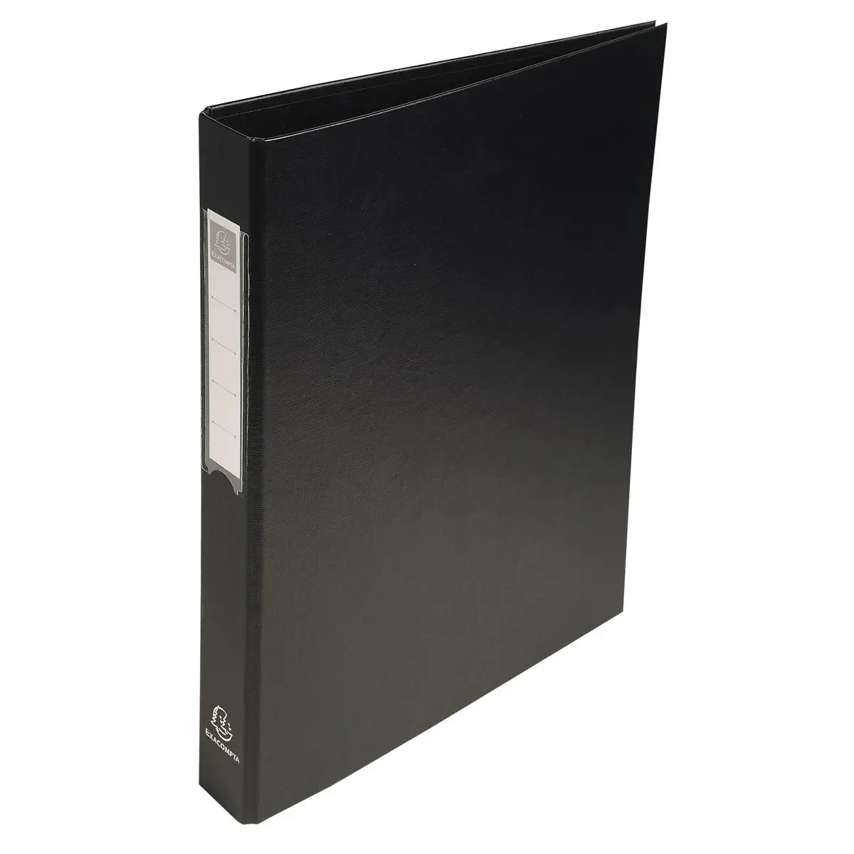 Classeur rembord&eacute; polypropyl&egrave;ne 4 anneaux ronds de 25mm sur 3eme de couverture - Noir - EXACOMPTA 