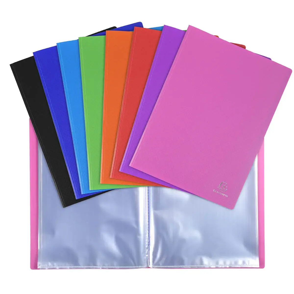 Protège-documents en polypropylène 5/10e OPAK pochettes Cristal 40 vues - A4 - Couleurs assorties - EXACOMPTA