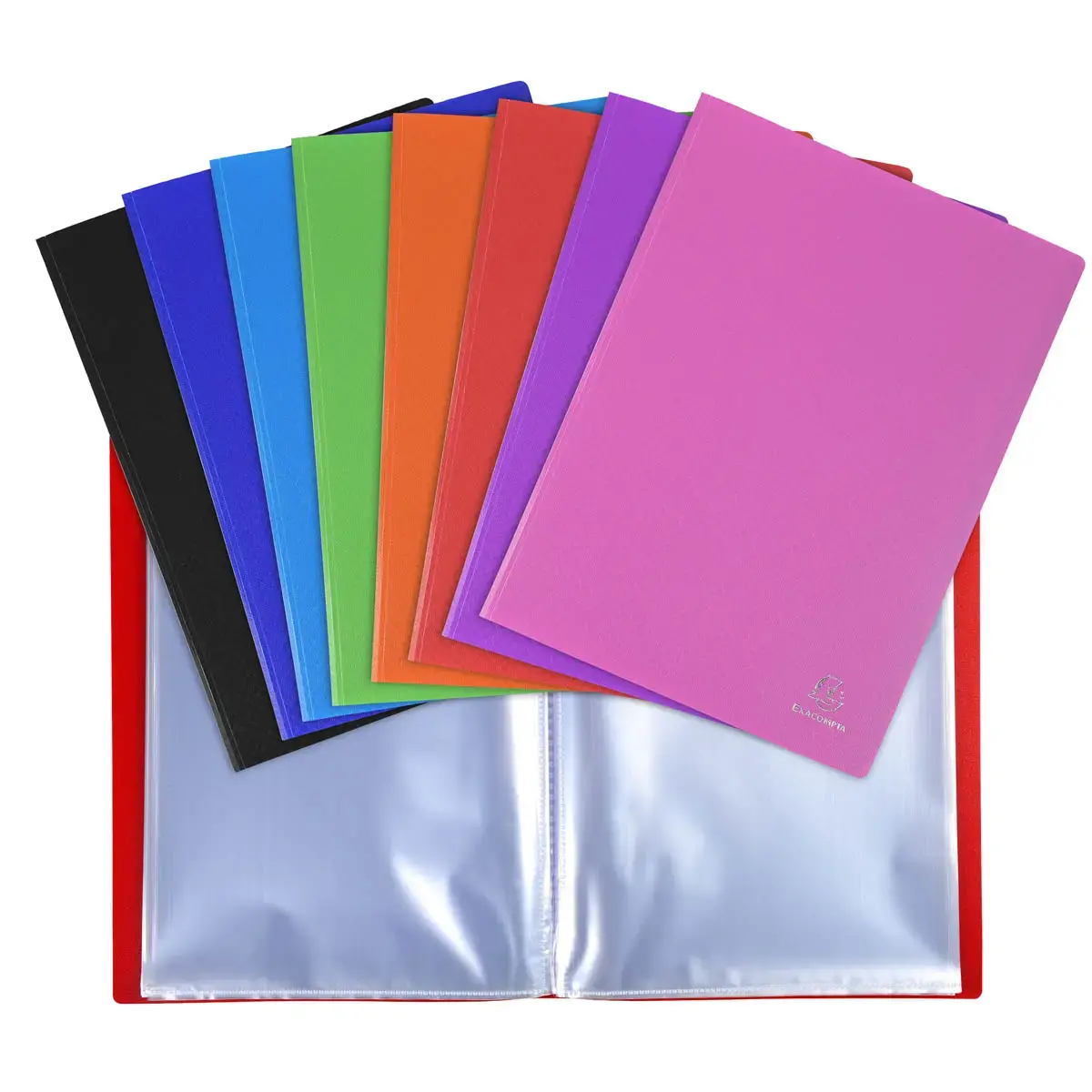 Prot&egrave;ge-documents en polypropyl&egrave;ne 5/10e OPAK pochettes Cristal 60 vues - A4 - Couleurs assorties - EXACOMPTA 