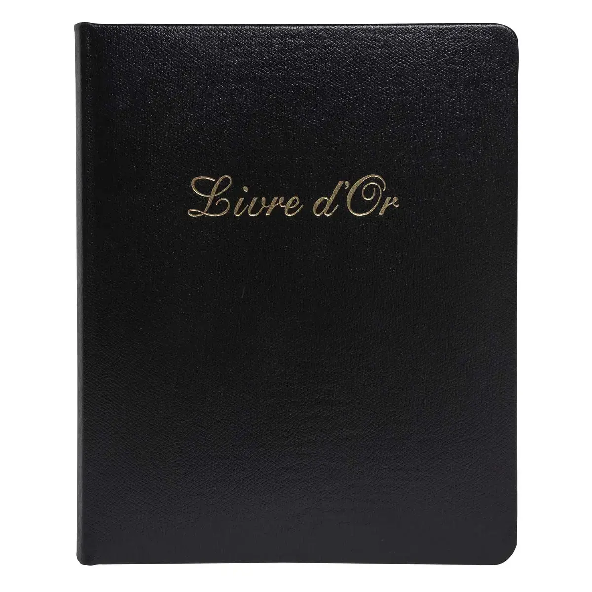 Livre d'or Cuir Alpille 140 pages ivoire - 26x22cm vertical - Noir - EXACOMPTA