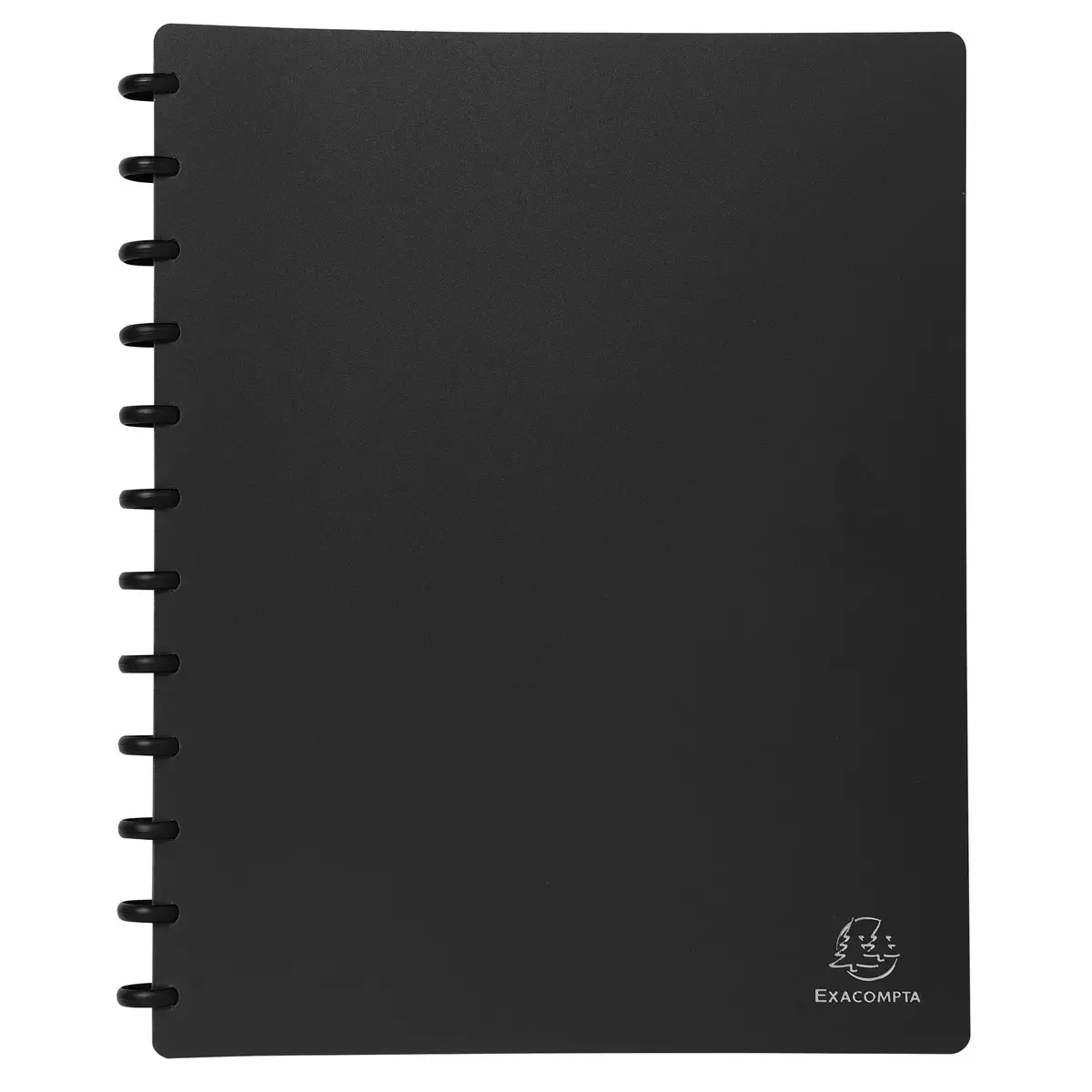 Prot&egrave;ge-documents &agrave; anneaux et pochettes d&eacute;tachables 60 vues - A4 - Noir - Exacompta 