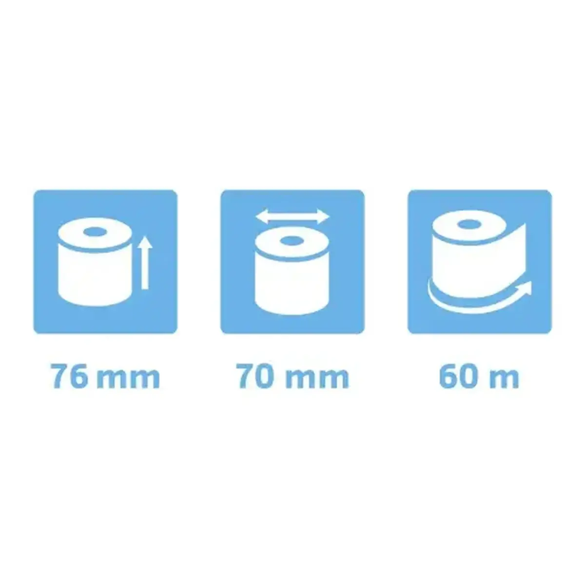 Bobine pour balance 76x70 mm - 1 pli thermique 55g/m2 sans BPA. - EXACOMPTA 