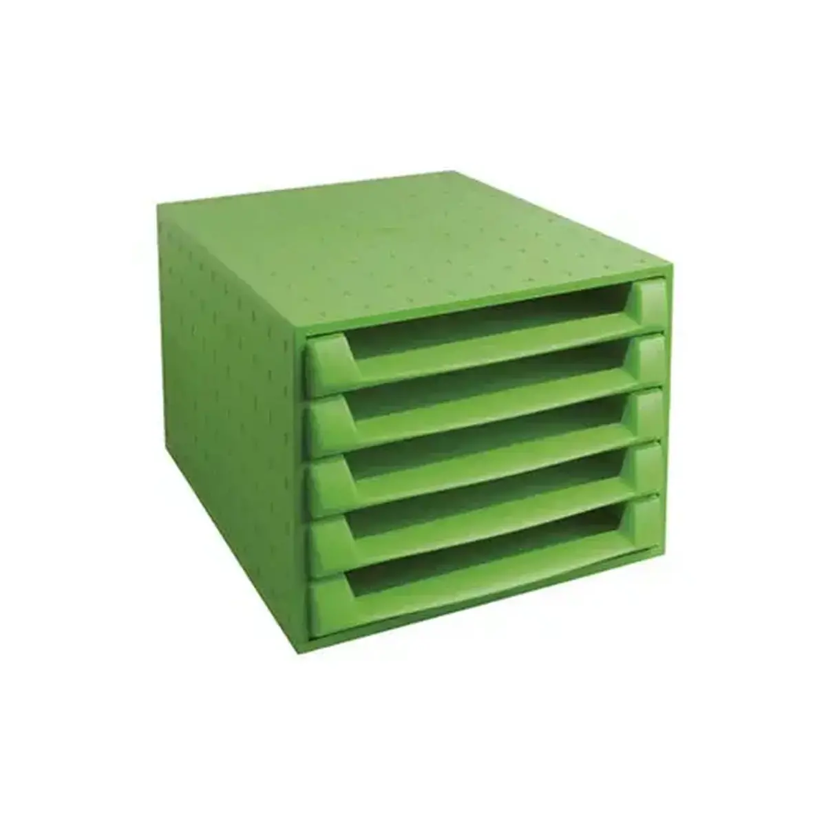Caisson &agrave; 5 tiroirs THE BOX ouvert - Vert pomme / vert pomme translucide - Exacompta 