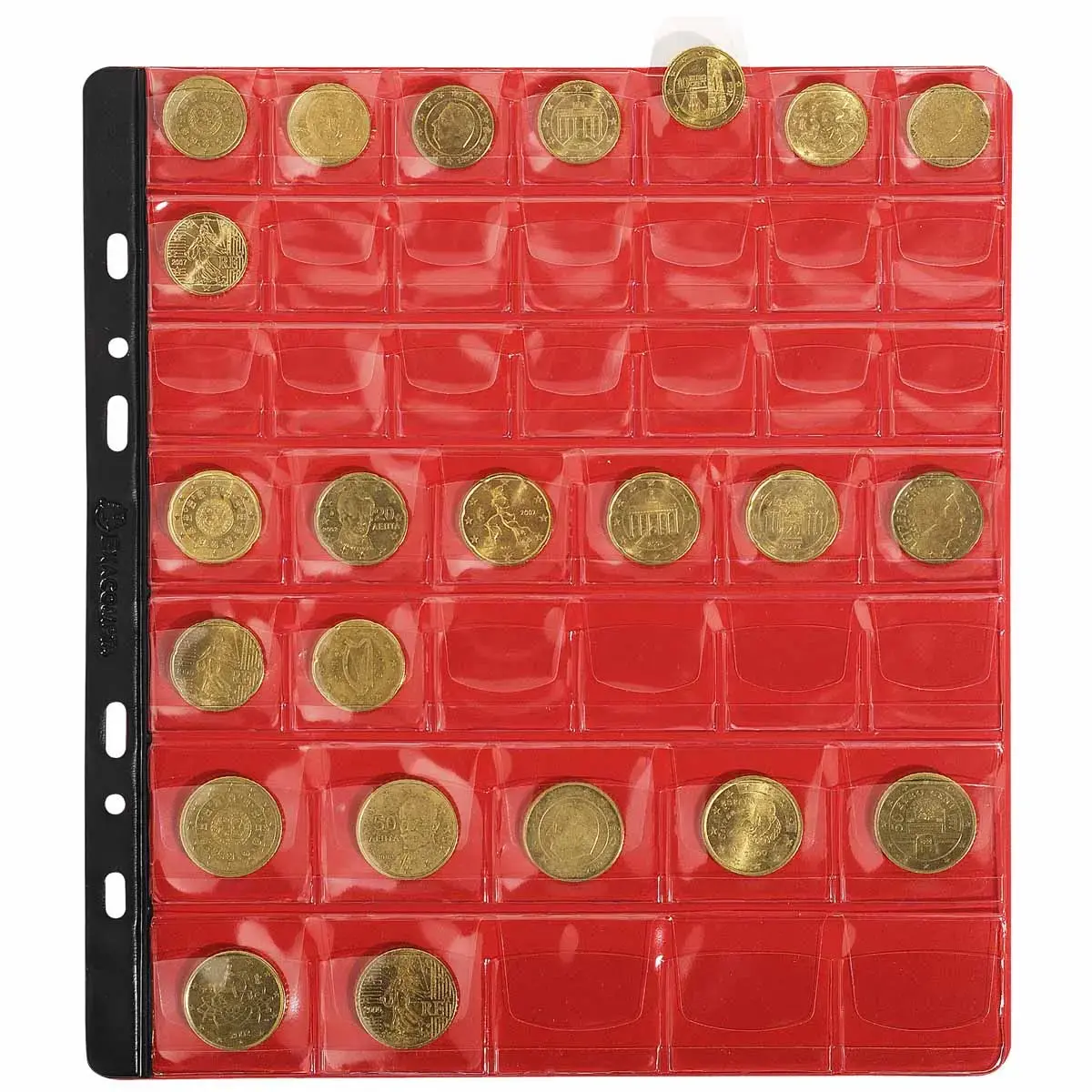 Sachet de 3 recharges numismatiques 43 cases de diamètre 20-25-30mm - 24 ,5x25 cm - Cristal - EXACOMPTA
