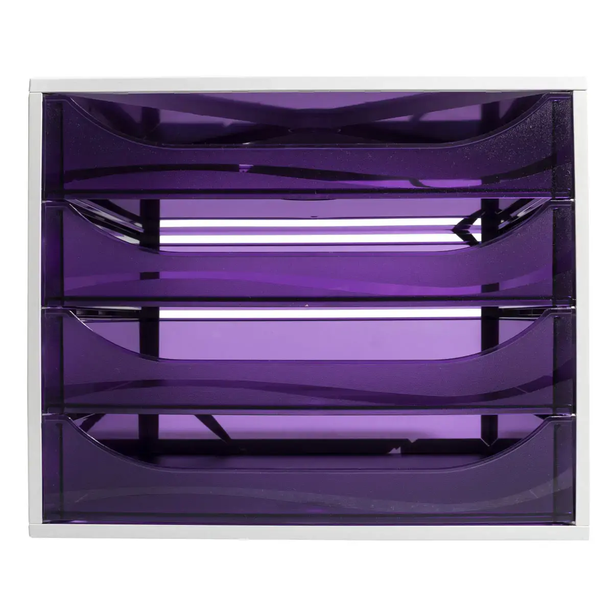 ECOBOX 4 tiroirs - Gris/violet transparent - EXACOMPTA 
