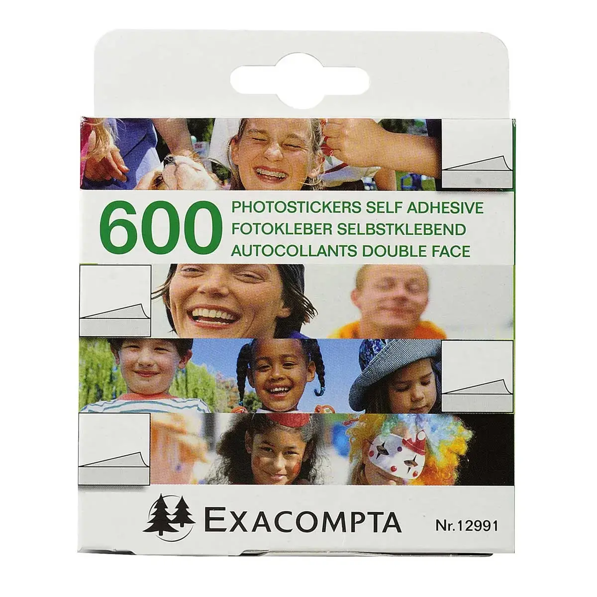 Etuis de 600 autocollants double face - Blanc - EXACOMPTA