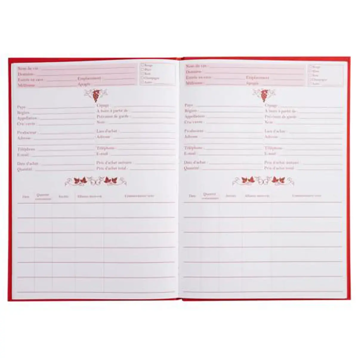 Livre de cave - A4 - 96 pages - Rouge - Exacompta