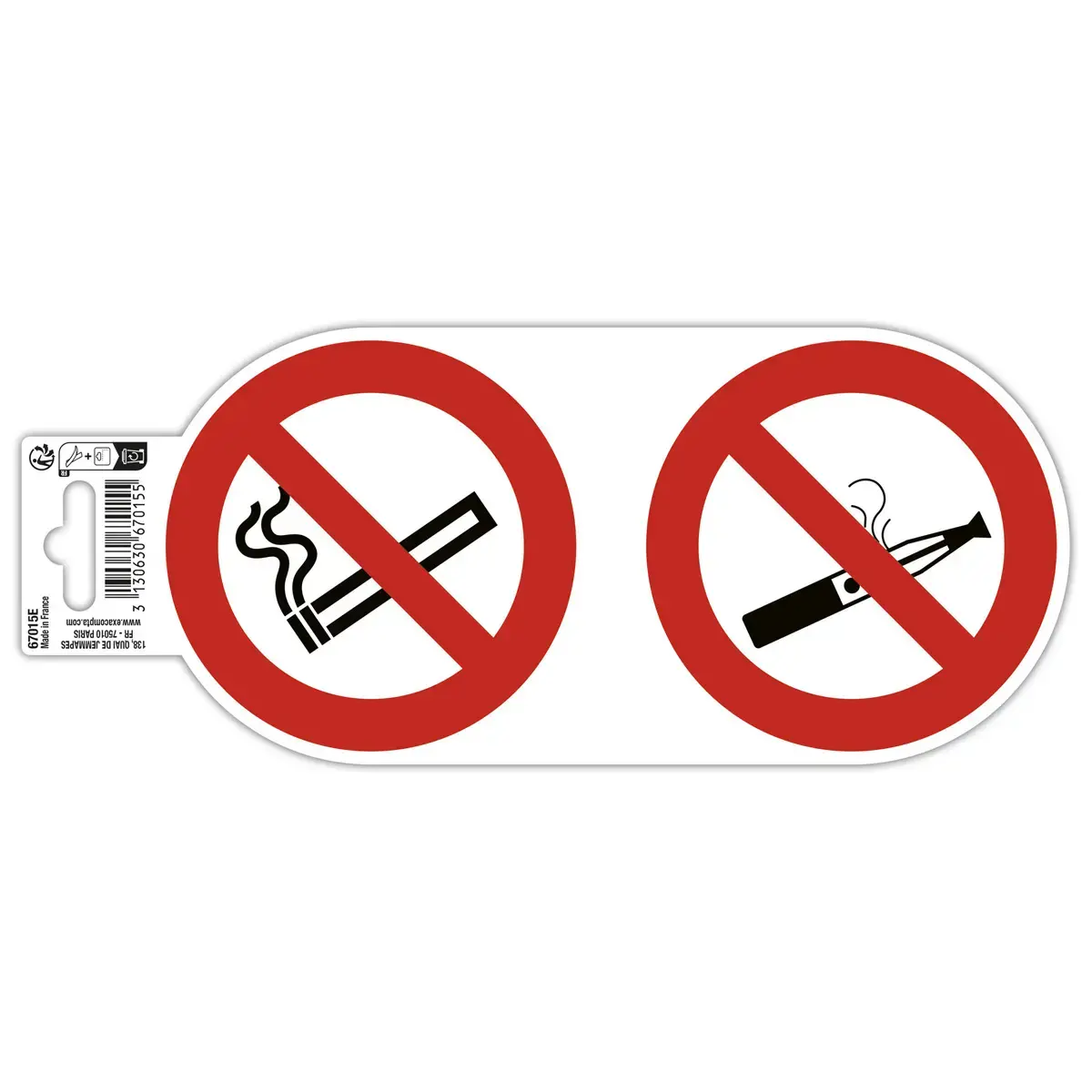 Pann adhesif interdit vapoter/fumer 10cm