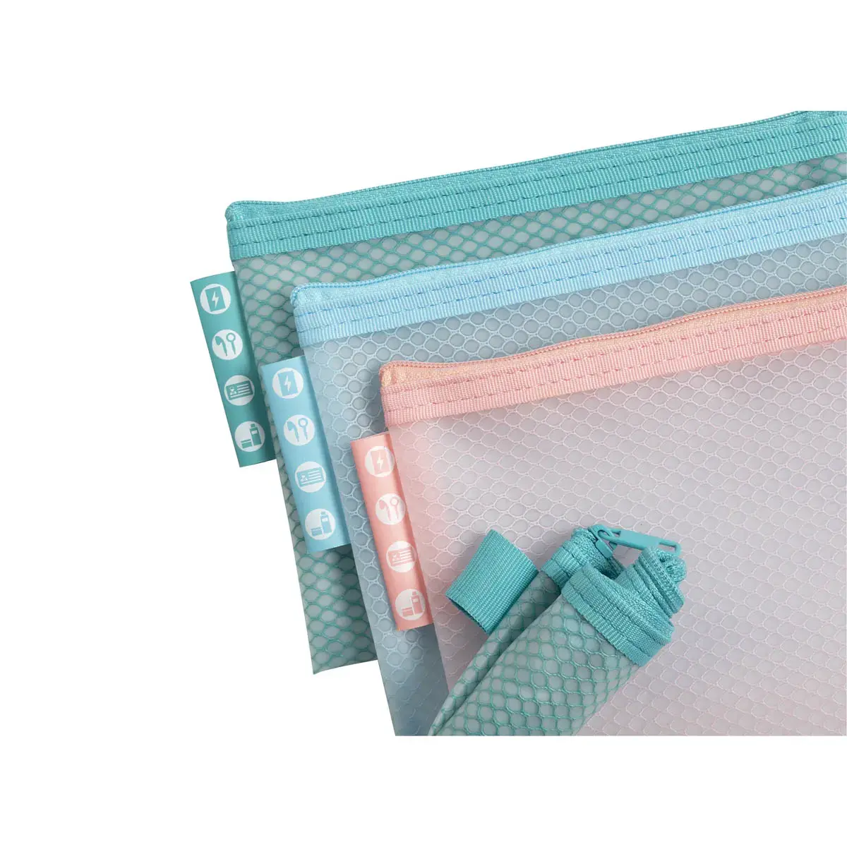 Pochette zip EVA A6 Chrom pastel assorti - Exacompta