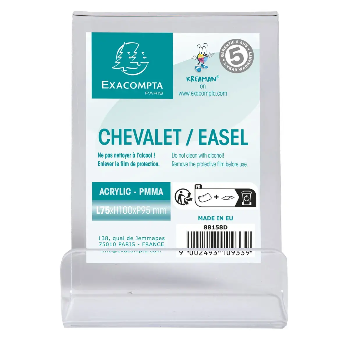 Chevalet support d'objet taille M - Cristal - Exacompta