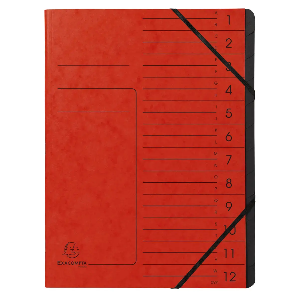 Trieur agrafe int. noir 12 comp. rouge