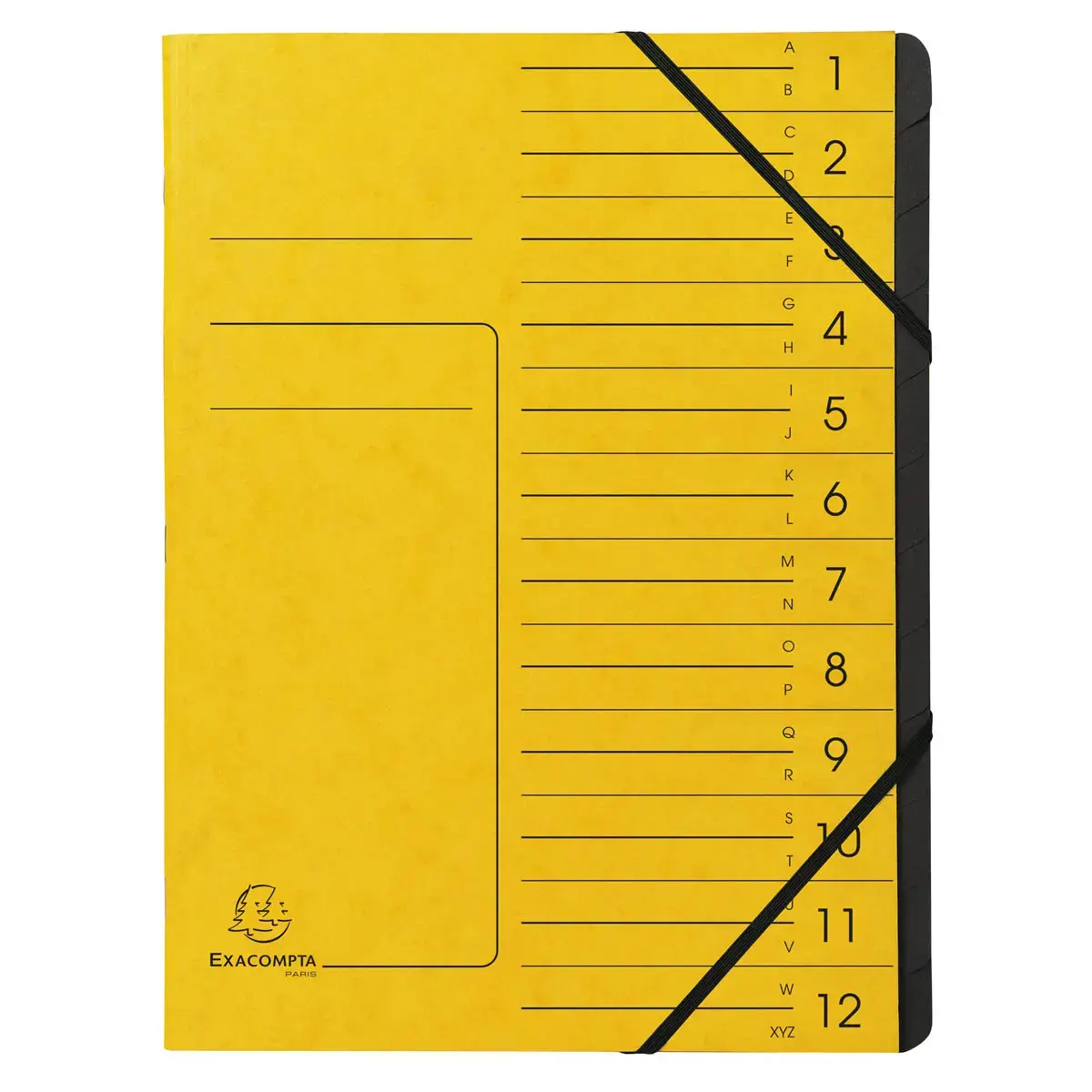 Trieur agrafe int. noir 12 comp. Jaune 